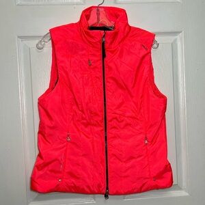 NWT RALPH LAUREN RLX Neon Pink Puffer Vest With Zipper Pockets | size Small